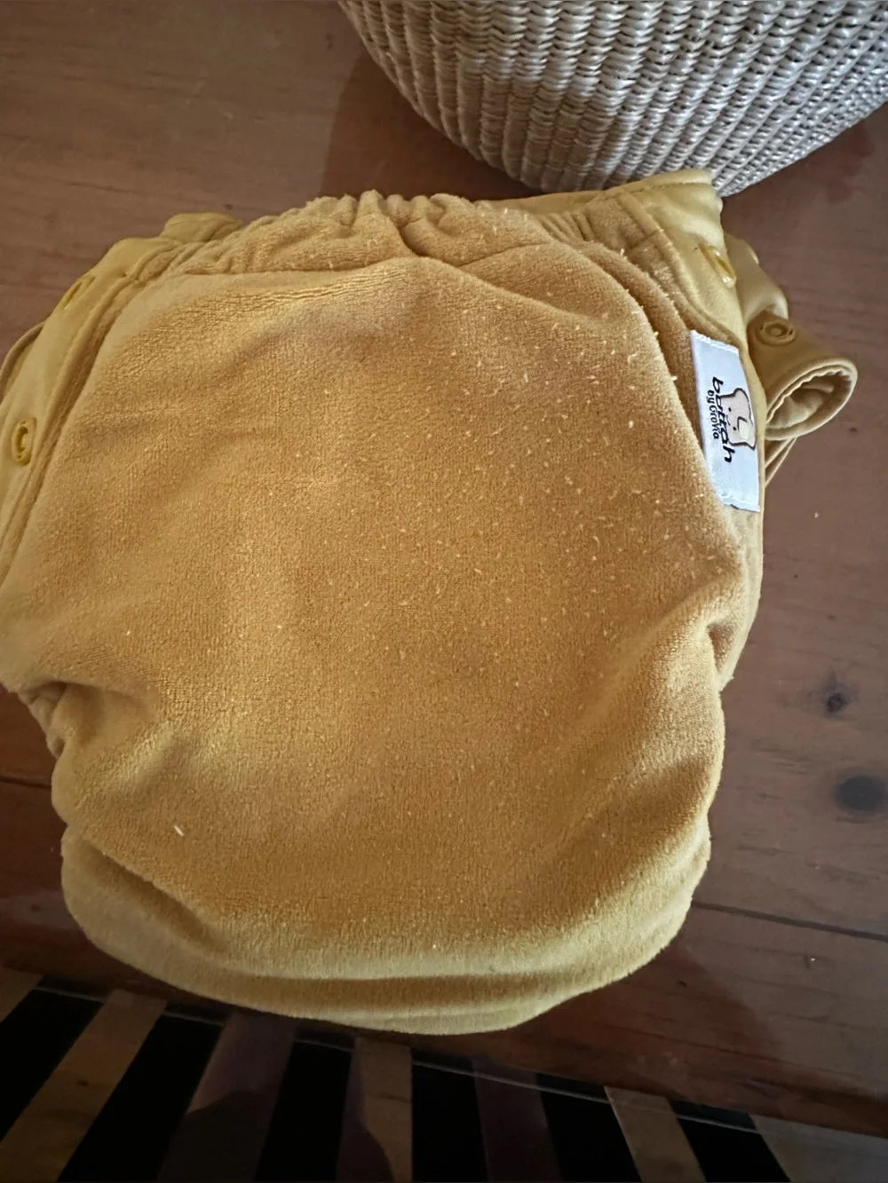 5 GroVia AIO Buttah Cloth Diapers in mustard with Snap Fasteners